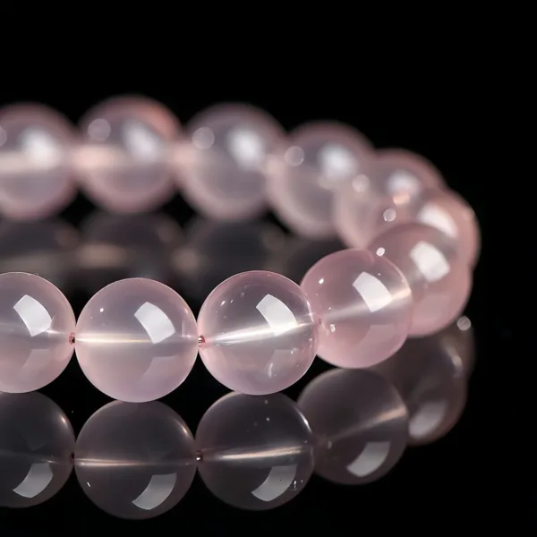 Natural Star Light Pink Quartz Bracelet Pink Crystal Round Bead Bracelet Genuine Natural Pink Quartz