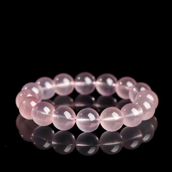 Natural Star Light Pink Quartz Bracelet Pink Crystal Round Bead Bracelet Genuine Natural Pink Quartz