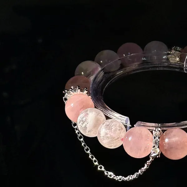 “Divine Grace, Moonlike Beauty: A Heart-Melting Sight” Personal Guardian Series Natural Crystal Bracelet Snowflake Phantom Bracelet