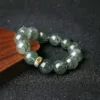 Wealth-Attracting Fortune-Gathering Premium Men's Prosperity Bracelet Natural Rare Green Phantom Quartz Bracelet Birthstone Guardian