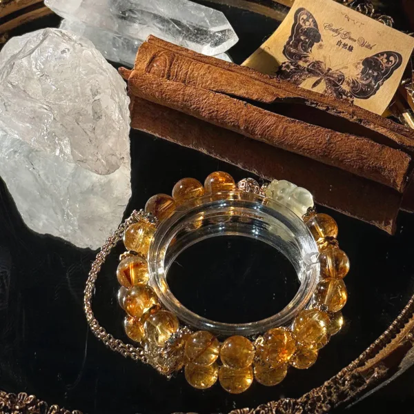 Personal Guardian Series Pi Xiu Natural Yellow Quartz Yellow Tower Quartz Crystal Bracelet