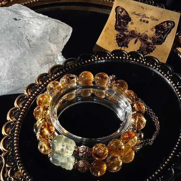 Personal Guardian Series Pi Xiu Natural Yellow Quartz Yellow Tower Quartz Crystal Bracelet