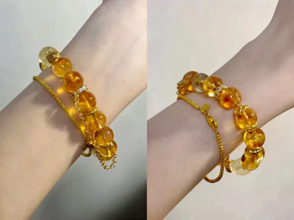 Personal Guardian Series Pi Xiu Natural Yellow Quartz Yellow Tower Quartz Crystal Bracelet